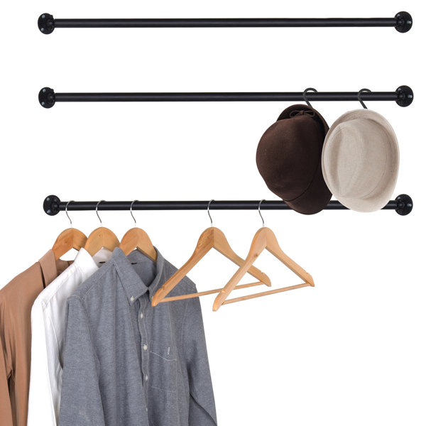 Williston Anjail 34'' Wall Mounted Corner Clothes Rack Wayfair